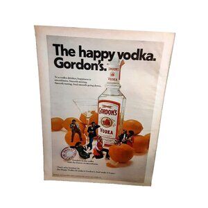 1972 Gordons Happy Vodka Original Print Ad vintage